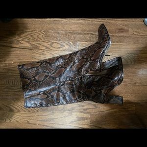 Zara Knee High Snakeskin Boots